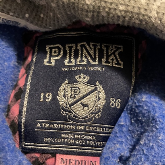 Pink Victoria Secrets Medium Blue university hoodie - Picture 6 of 7